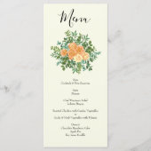 Peach Ivory Wedding  Roos Menu (Voorkant)