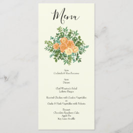 Peach Ivory Wedding  Roos Menu