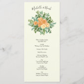 Peach Ivory Wedding Roos Menu (Voorkant)