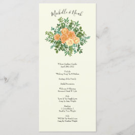 Peach Ivory Wedding  Roos Menu