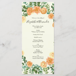 Peach Ivory Wedding  Roos Menu
