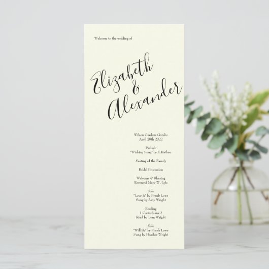 Peach Ivory Wedding Roos Menu (Staand voorkant)