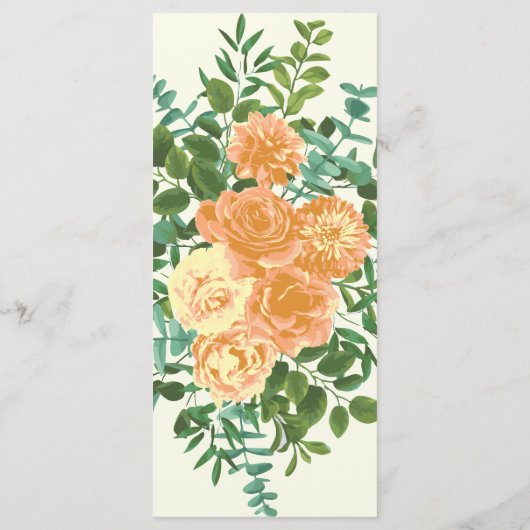 Peach Ivory Wedding  Roos Menu (Achterkant)