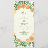 Peach Ivory Wedding  Roos Menu (Voorkant)