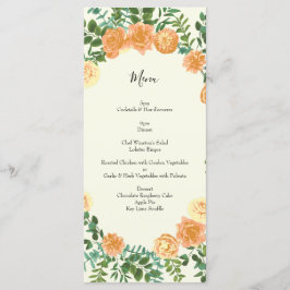 Peach Ivory Wedding  Roos Menu