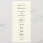 Peach Ivory Wedding  Roos Menu (Achterkant)