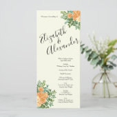 Peach Ivory Wedding  Roos Menu (Staand voorkant)