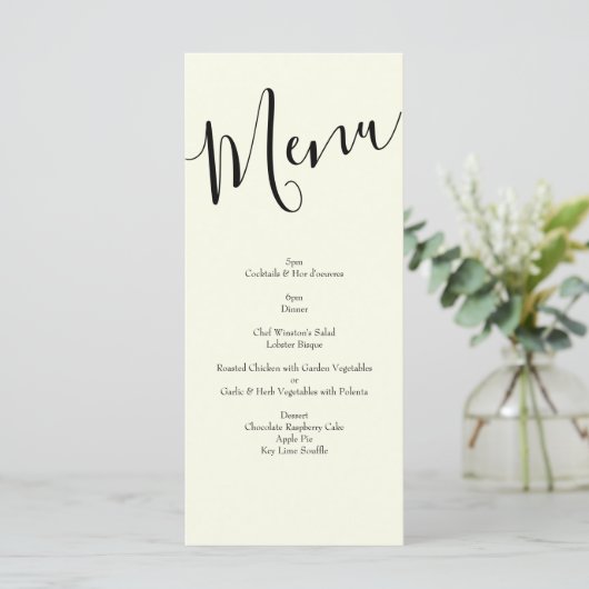 Peach Ivory Wedding Roos Menu (Staand voorkant)