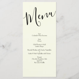 Peach Ivory Wedding  Roos Menu