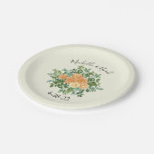 Peach Ivory Wedding  Roos Papieren Bordje (Gekanteld)