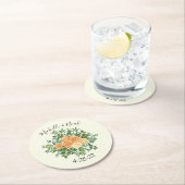 Peach Ivory Wedding  Roos Ronde Kartonnen Onderzetter (Insitu)