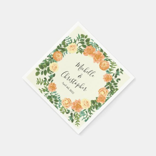 Peach Ivory Wedding  Roos Servet (Hoek)
