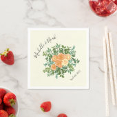 Peach Ivory Wedding Roos Servet (Insitu)