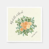 Peach Ivory Wedding Roos Servet (Voorkant)