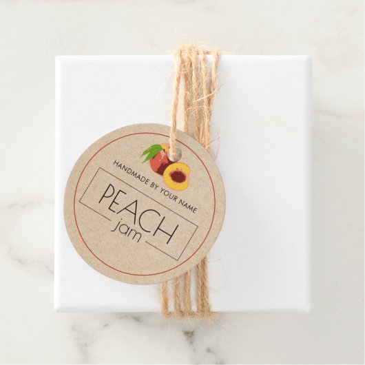 Peach jam Custom Product Label Hang Labels (In situ)