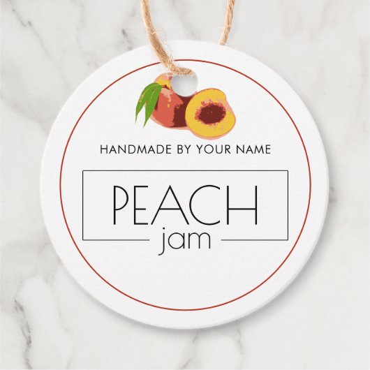 Peach jam Custom Product Label Hang Labels (Voorkant)