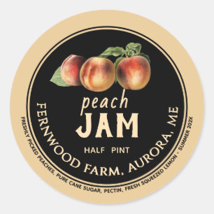 Peach Jam Jar Label Zelfgemaakte Jelly Preserveert