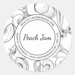 Peach Jam Sketch Modern label