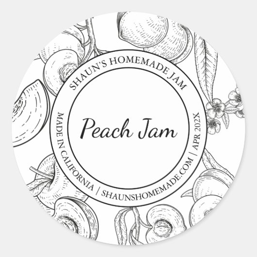 Peach Jam Sketch Modern label (Voorkant)