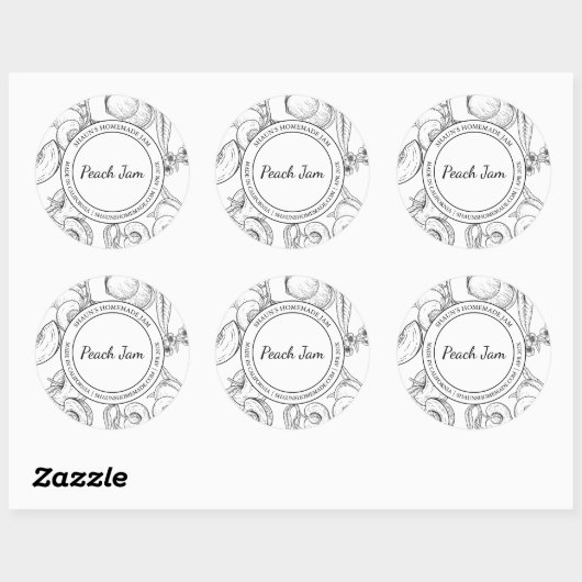 Peach Jam Sketch Modern label (Vel)