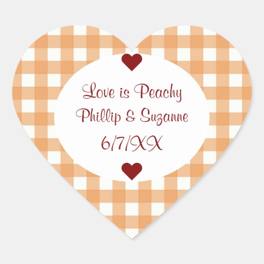 Peach Jelly Wedding Favor Jar Sticker Labels (Voorkant)