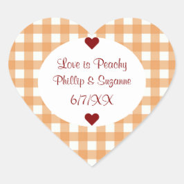 Peach Jelly Wedding Favor Jar Sticker Labels