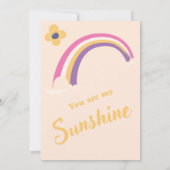 Peach "Jij bent mijn zonneschijn" Rainbow Baby sho Kaart (Achterkant)