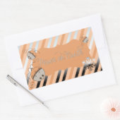 Peach Jingle Bells Stripe Rectangle Sticker (Envelop)