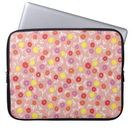 Peach Kinder Florence patroon Laptop Sleeve