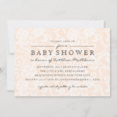 Peach Lace Baby shower Uitnodiging (Voorkant)