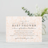 Peach Lace Baby shower Uitnodiging (Staand voorkant)