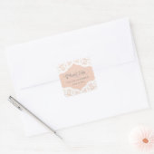 Peach Lace Doily Dank u naam Stickers (Envelop)