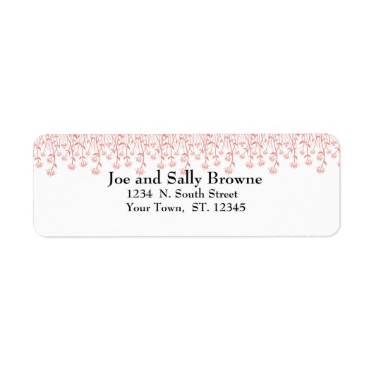 Peach Lace Return Address Labels (Voorkant)
