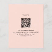 Peach lavendel QR RSVP budget bruiloft uitnodiging (Achterkant)