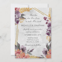 Peach Lavender Floral Gold Lijst Christelijk huwel