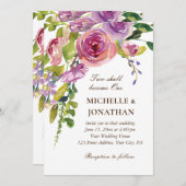 Peach Lavender Floral Greenery Christelijke bruilo Kaart (Voorkant / Achterkant)