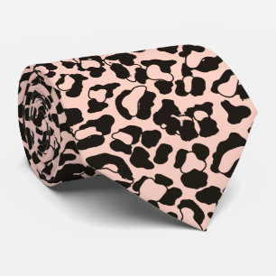 Peach Leopard Animal Print Stropdas