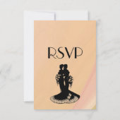 Peach Lesbian Wedding Menu Choice RSVP (Achterkant)