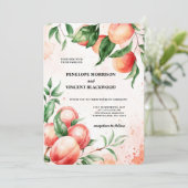 Peach Liefde Bruiloft Kaart (Staand voorkant)