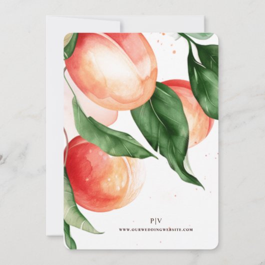 Peach Liefde Bruiloft Kaart (Achterkant)