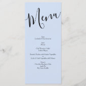 Peach Light Blue Peony & Roos Floral Wedding Menu (Voorkant)