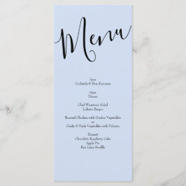 Peach Light Blue Peony & Roos Floral Wedding Menu