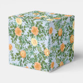 Peach Light Blue Wedding Rozen Floral Bedankdoosjes (Achterkant)