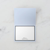 Peach Light Blue Wedding Rozen Floral Bedankkaart (Binnen)