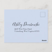 Peach Light Blue Wedding Rozen Floral Briefkaart (Achterkant)