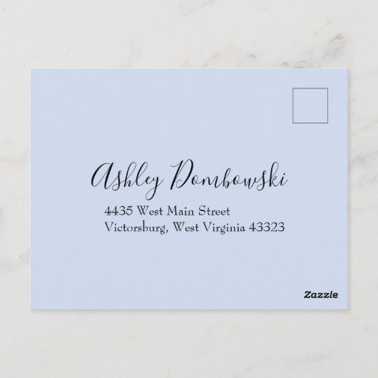 Peach Light Blue Wedding Rozen Floral Briefkaart (Achterkant)