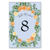 Peach Light Blue Wedding Rozen Floral Kaart (Voorkant)