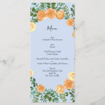 Peach Light Blue Wedding Rozen Floral