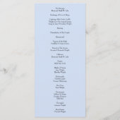 Peach Light Blue Wedding Rozen Floral Menu (Achterkant)