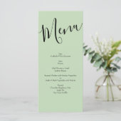 Peach Light Green Peony & Roos Floral Wedding Menu (Staand voorkant)